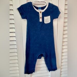 Old Navy Blue and Cream Baby Romper